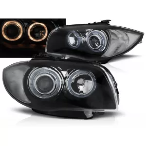 HEADLIGHTS ANGEL EYES BLACK fits BMW 1 E87/E81/82/88 04-11