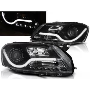 HEADLIGHTS TUBE LIGHT BLACK fits VW PASSAT B7 10.10-10.14