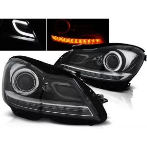 HEADLIGHTS BLACK fits MERCEDES W204 11-14