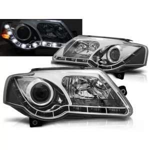 HEADLIGHTS TRUE DRL CHROME fits VW PASSAT B6 3C 03.05-10