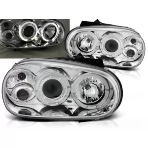HEADLIGHTS ANGEL EYES CHROME fits VW GOLF 4 09.97-09.03