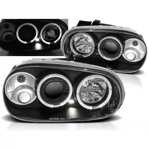 HEADLIGHTS ANGEL EYES BLACK fits VW GOLF 4 09.97-09.03