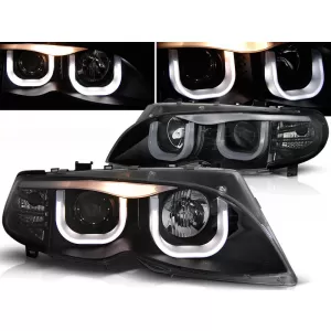 HEADLIGHTS ANGEL EYES 3D BLACK fits BMW E46 09.01-03.05 S/T BLACK