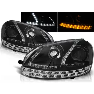 HEADLIGHTS DAYLIGHT BLACK fits VW GOLF 5 03-08