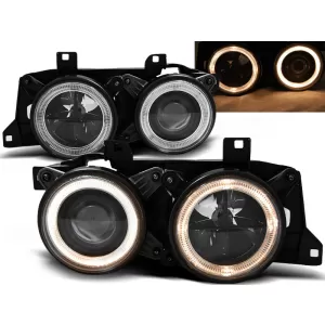 HEADLIGHTS ANGEL EYES BLACK fits BMW E32/E34