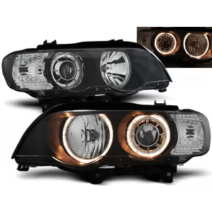 XENON HEADLIGHTS ANGEL EYES BLACK fits BMW X5 E53 09.99-10.03