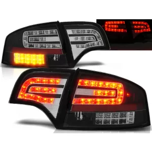 LED TAIL LIGHTS BLACK fits AUDI A4 B7 11.04-03.08 SEDAN