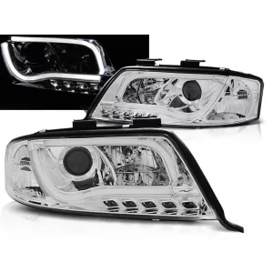 HEADLIGHTS TUBE LIGHT CHROME fits AUDI A6 05.97-05.01