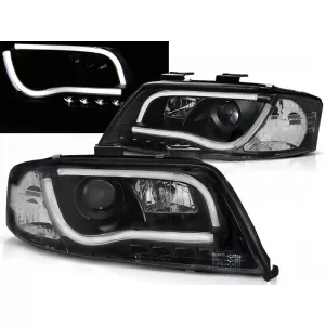 HEADLIGHTS TUBE LIGHT BLACK fits AUDI A6 05.97-05.01