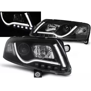 HEADLIGHTS TUBE LIGHT BLACK fits AUDI A6 C6 04.04-08