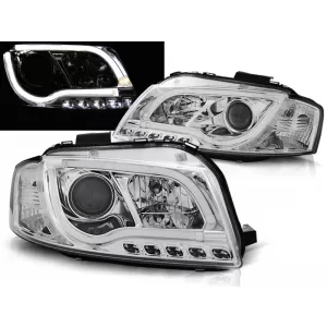 HEADLIGHTS TUBE LIGHT CHROME fits AUDI A3 8P 05.03-03.08