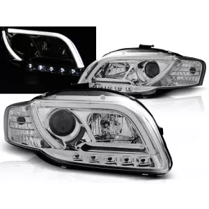 HEADLIGHTS TUBE LIGHT CHROME fits AUDI A4 B7 11.04-03.08
