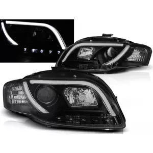 HEADLIGHTS TUBE LIGHT BLACK fits AUDI A4 B7 11.04-03.08