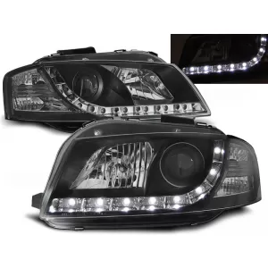 HEADLIGHTS DAYLIGHT BLACK fits AUDI A3 8P 05.03-03.08