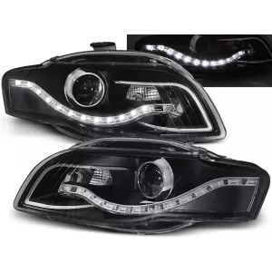 HEADLIGHTS DAYLIGHT BLACK fits AUDI A4 B7 11.04-03.08