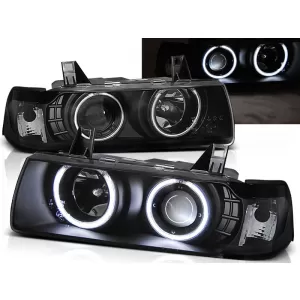HEADLIGHTS ANGEL EYES CCFL BLACK fits BMW E36 12.90-08.99 S/C/T