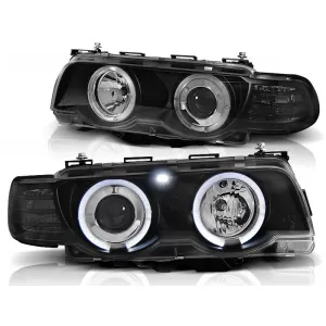 XENON HEADLIGHTS ANGEL EYES BLACK fits BMW E38 09.98-07.01