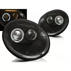 HEADLIGHTS ANGEL EYES BLACK fits VW NEW BEETLE 10.98-05.05