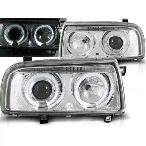 HEADLIGHTS ANGEL EYES CHROME fits VW VENTO 01.92-08.98