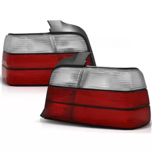 TAIL LIGHTS SPORT LOOK RED WHITE fits BMW E36 12.90-08.99 SEDAN