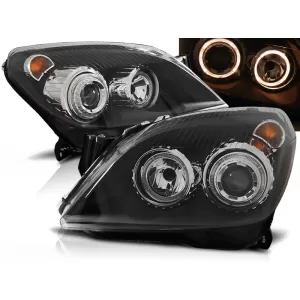 HEADLIGHTS ANGEL EYES BLACK fits OPEL ASTRA H 03.04-09