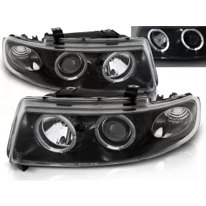 HEADLIGHTS ANGEL EYES BLACK fits SEAT LEON / TOLEDO 04.99-08.04