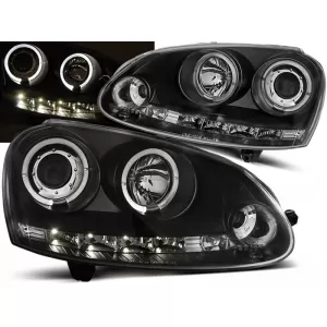 HEADLIGHTS ANGEL EYES BLACK fits VW GOLF 5 10.03-09