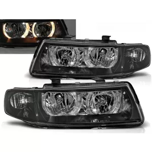 HEADLIGHTS ANGEL EYES BLACK fits SEAT LEON / TOLEDO 04.99-08.04