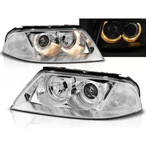 HEADLIGHTS ANGEL EYES CHROME fits VW PASSAT 3BG B5 FL 09.00-03.05