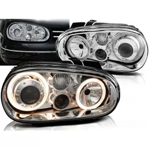 HEADLIGHTS ANGEL EYES CHROME fits VW GOLF 4 09.97-09.03