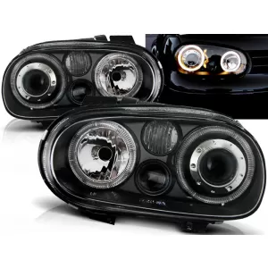 HEADLIGHTS ANGEL EYES BLACK fits VW GOLF 4 09.97-09.03