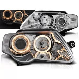 HEADLIGHTS ANGEL EYES CHROME fits VW PASSAT B6 3C 03.05-10