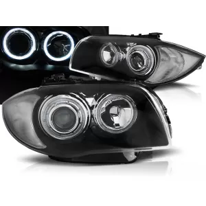 HEADLIGHTS ANGEL EYES BLACK fits BMW 1 E87/E81/82/88 04-11