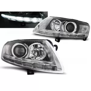 XENON HEADLIGHTS TRUE DRL CHROME fits AUDI A6 C6 04.04-08