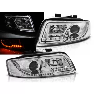 HEADLIGHTS TUBE LIGHT CHROME fits AUDI A4 10.00-10.04