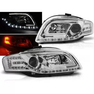 HEADLIGHTS TUBE LIGHT CHROME fits AUDI A4 B7 11.04-03.08