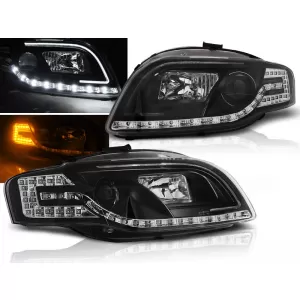 HEADLIGHTS TUBE LIGHT BLACK fits AUDI A4 B7 11.04-03.08