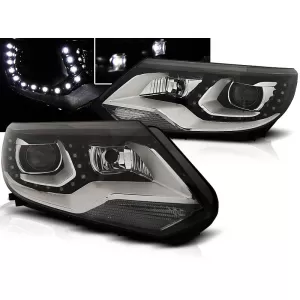 HEADLIGHTS TRUE DRL BLACK fits VW TIGUAN 2011 - 12.2015