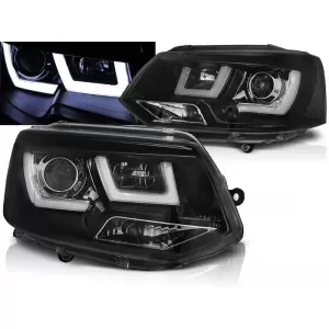 HEADLIGHTS U-LED LIGHT BLACK fits VW T5 2010-2015