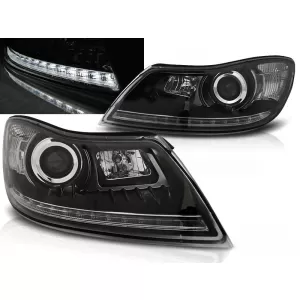 HEADLIGHTS DAYLIGHT BLACK fits SKODA OCTAVIA 09-12