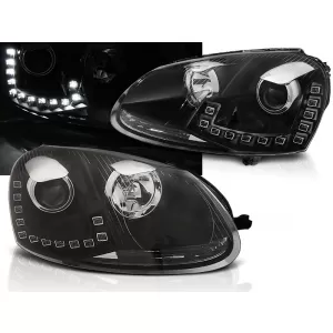 HEADLIGHTS TRUE DRL BLACK fits VW GOLF 5 10.03-09
