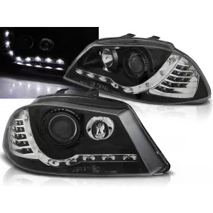 HEADLIGHTS DAYLIGHT BLACK fits SEAT IBIZA 6L 04.02-08