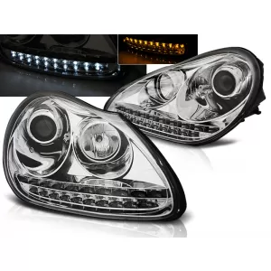 XENON HEADLIGHTS DAYLIGHT CHROME fits PORSCHE CAYENNE 02-06