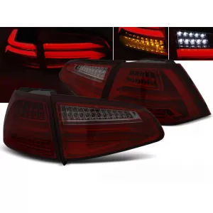 LED BAR TAIL LIGHTS RED SMOKE fits VW GOLF 7 13-17
