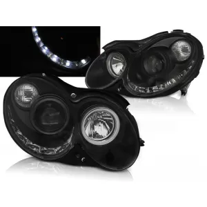 HEADLIGHTS DAYLIGHT BLACK fits MERCEDES CLK W209 03-10