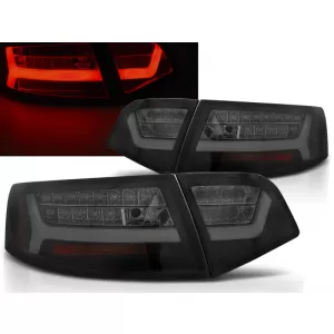 LED BAR TAIL LIGHTS BLACK SMOKE SEQ fits AUDI A6 08-11 SEDAN