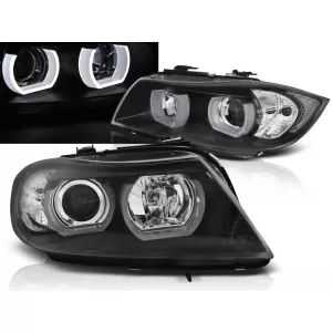 XENON HEADLIGHTS U-LED LIGHT 3D BLACK fits BMW E90/E91 03.05-08.08