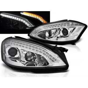 XENON HEADLIGHTS DAYLIGHT CHROME fits MERCEDES W221 05-09