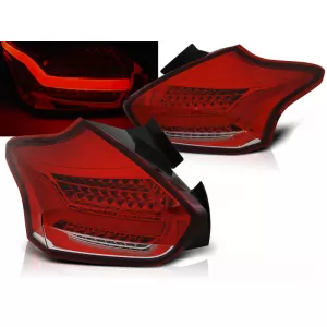 FORD FOCUS 3 15-18 HATCHBACK RED WHITE SEQ LED 