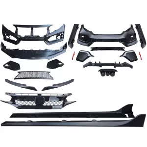 Bodykit TR paraurti minigonne griglia adatto per Honda Civic FC 16-20 berlina-image-6268363
